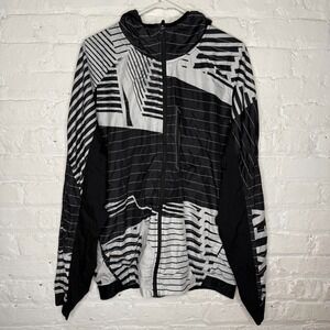 Vintage Oakley Windbreaker Jacket Size XL Black White Hooded